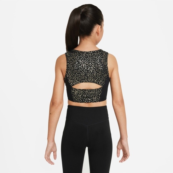 Nike DRI-FIT One Black/Gold Star Leggings & Crop Tank SET Girls Sz XL - Picture 10 of 10